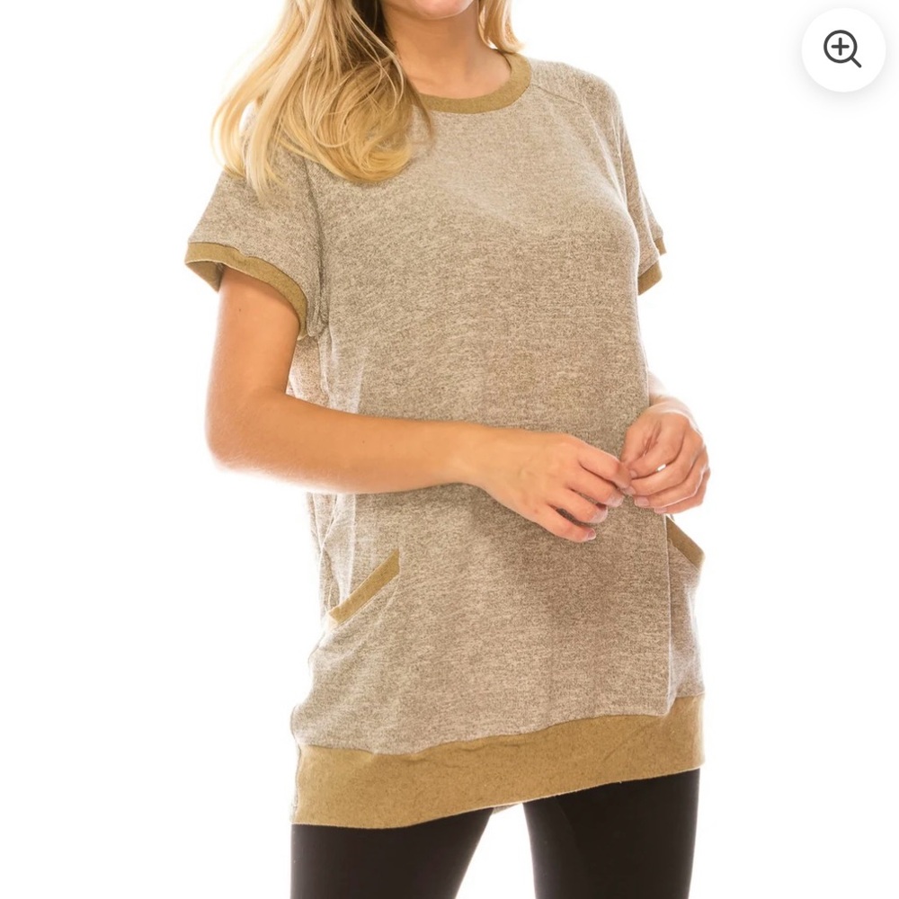 [NWT] HAUTE | Casual Short Sleeve Minimalist Tunic Crewneck T-shirt Size M